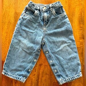 Vintage Y2K Carter’s Denim Snap Pants — 18-24M, Full Leg Snaps, Toddler Jeans